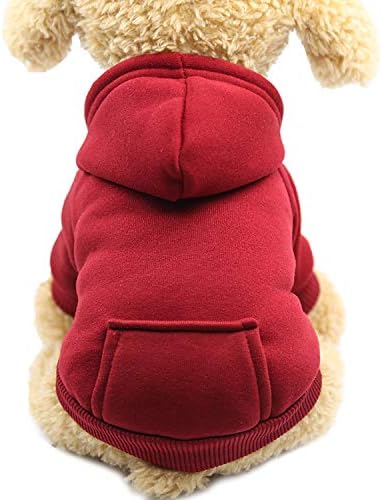 Tailcloset Fleece Dog Hoodie with Pocket Winter Warm Coat Small Dogs Cats Coffee XXS