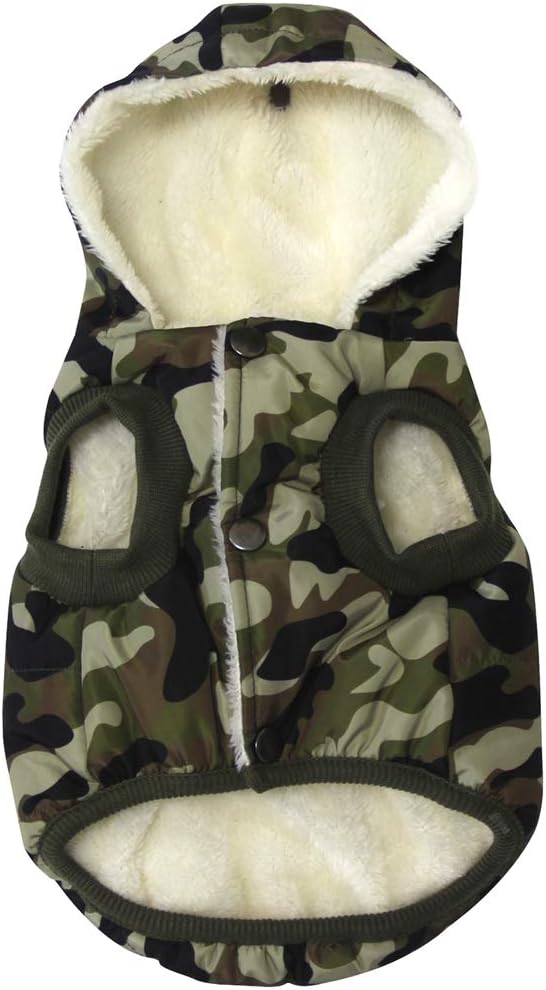 Tailcloset Fleece Lined Warm Dog Hoodie Winter Jacket Small Dogs Red XS