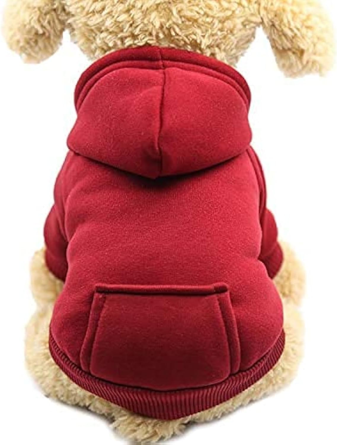 Tailcloset Fleece Dog Hoodie with Pocket Winter Warm Coat Small Dogs Cats Coffee XXS