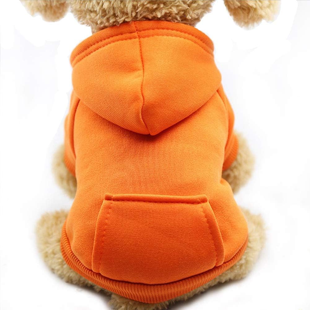 Tailcloset Fleece Dog Hoodie with Pocket Winter Warm Coat Small Dogs Cats Coffee XXS