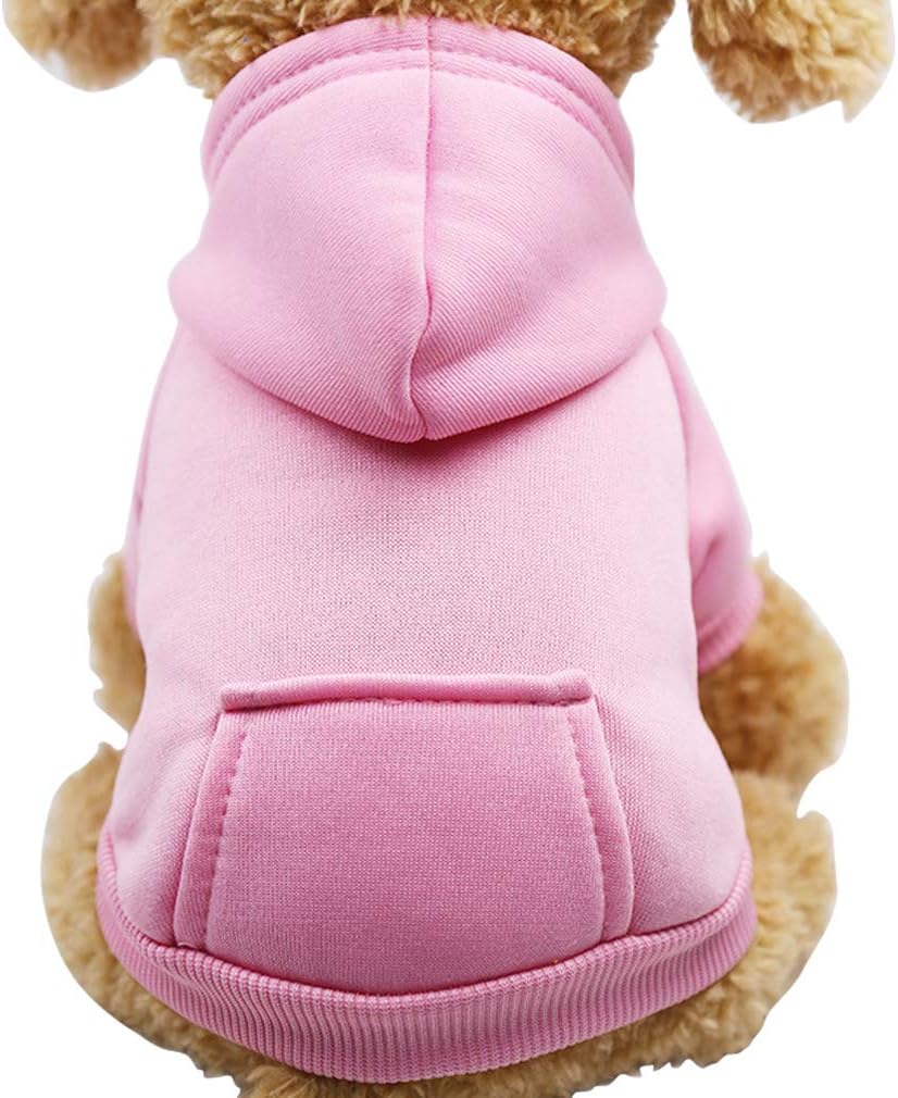 Tailcloset Fleece Dog Hoodie with Pocket Winter Warm Coat Small Dogs Cats Coffee XXS