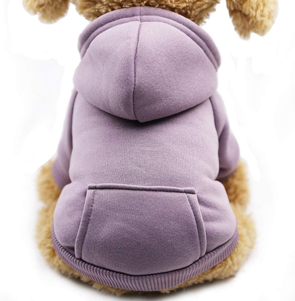 Tailcloset Fleece Dog Hoodie with Pocket Winter Warm Coat Small Dogs Cats Coffee XXS