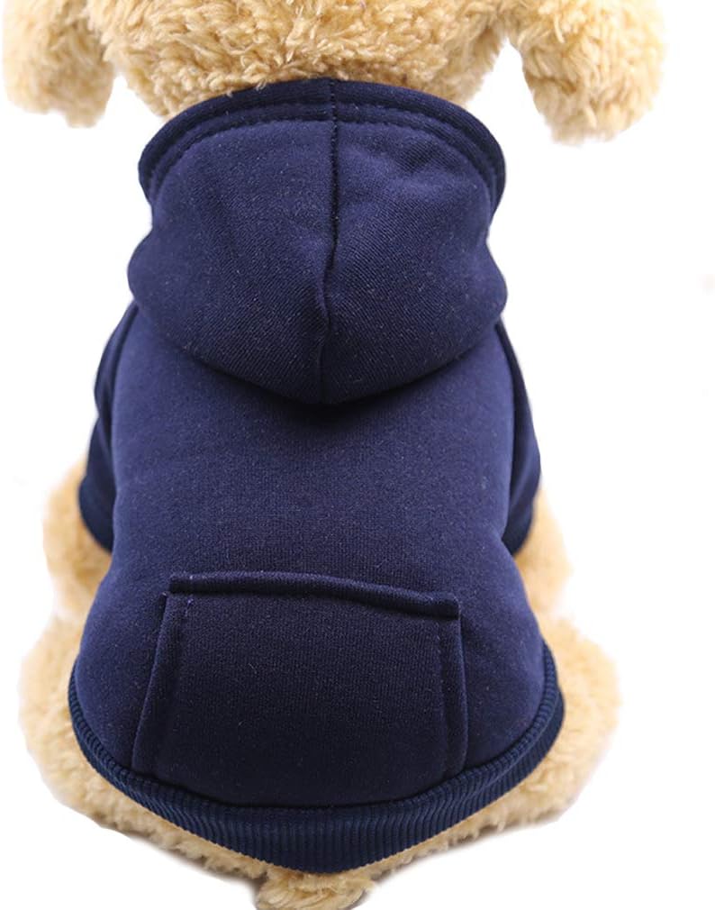 Tailcloset Fleece Dog Hoodie with Pocket Winter Warm Coat Small Dogs Cats Coffee XXS