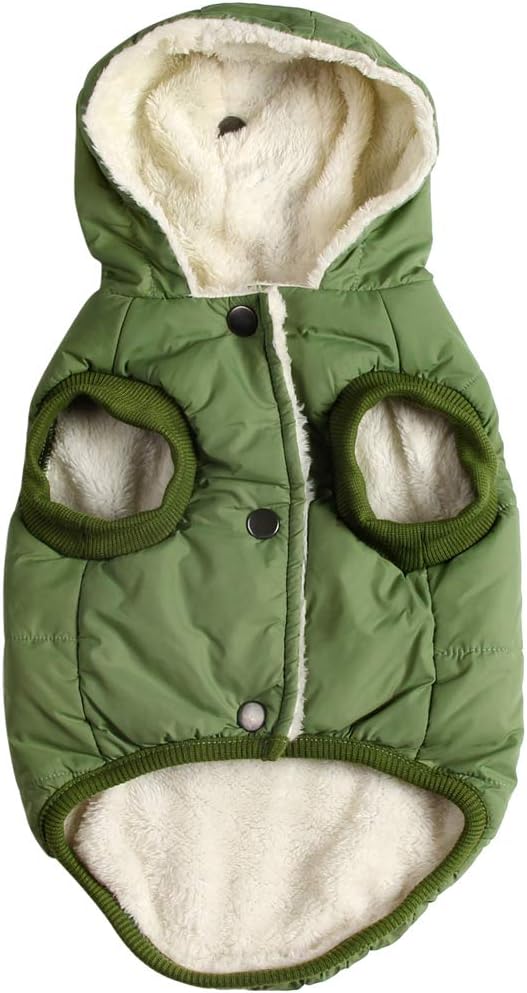 Tailcloset Fleece Lined Warm Dog Hoodie Winter Jacket Small Dogs Red XS
