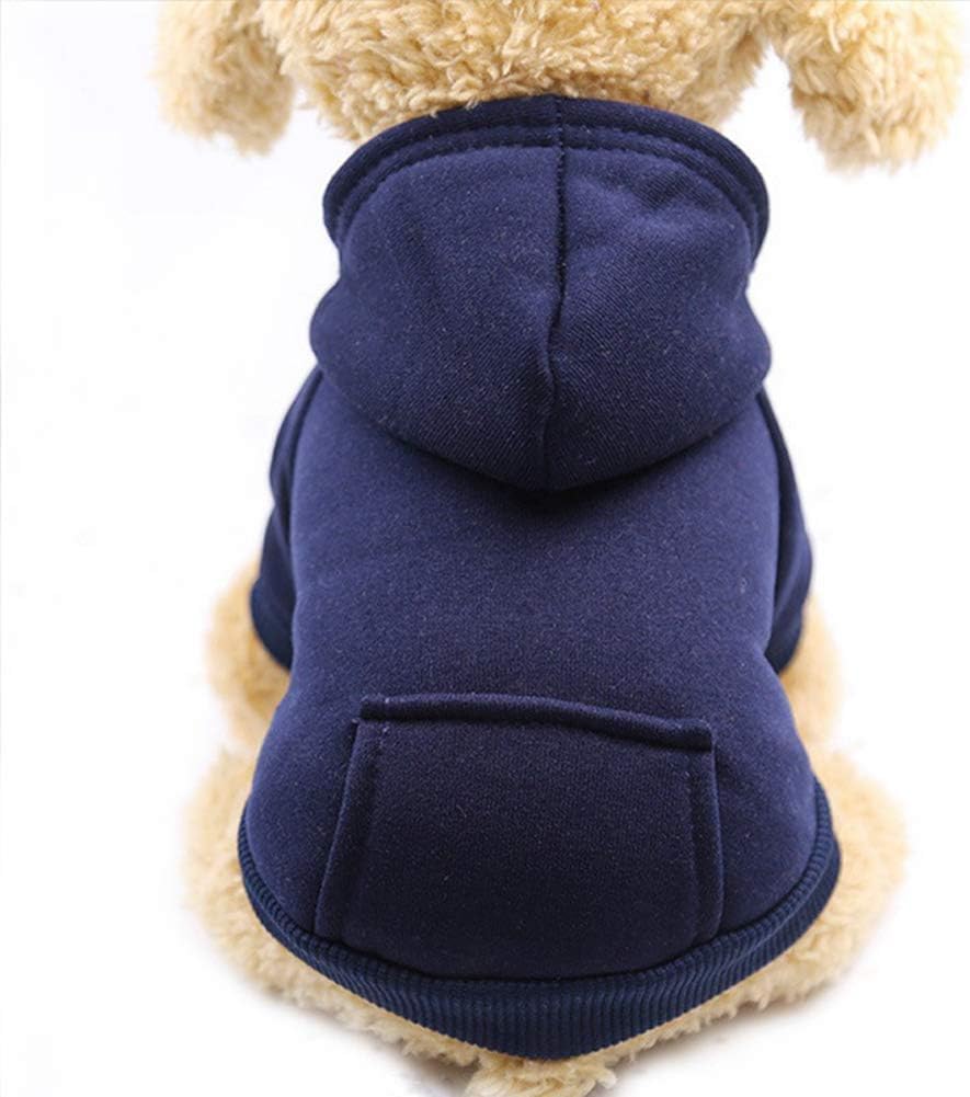 Tailcloset Fleece Dog Hoodie with Pocket Winter Warm Coat Small Dogs Cats Coffee XXS