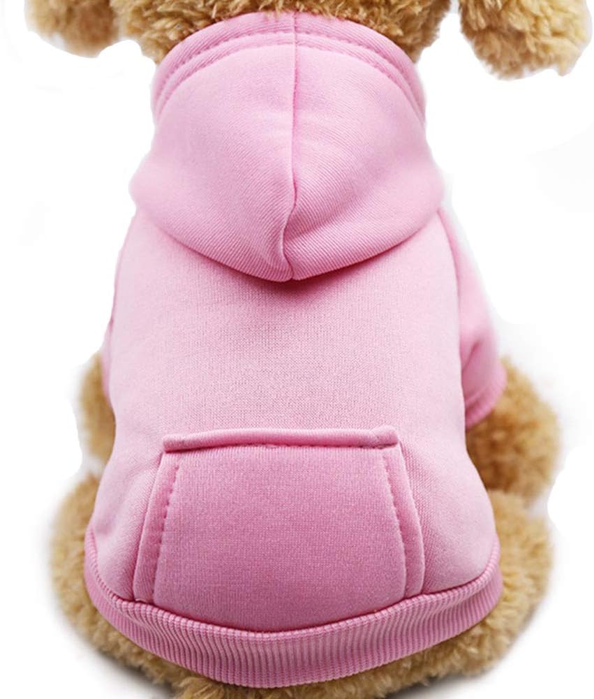 Tailcloset Fleece Dog Hoodie with Pocket Winter Warm Coat Small Dogs Cats Coffee XXS