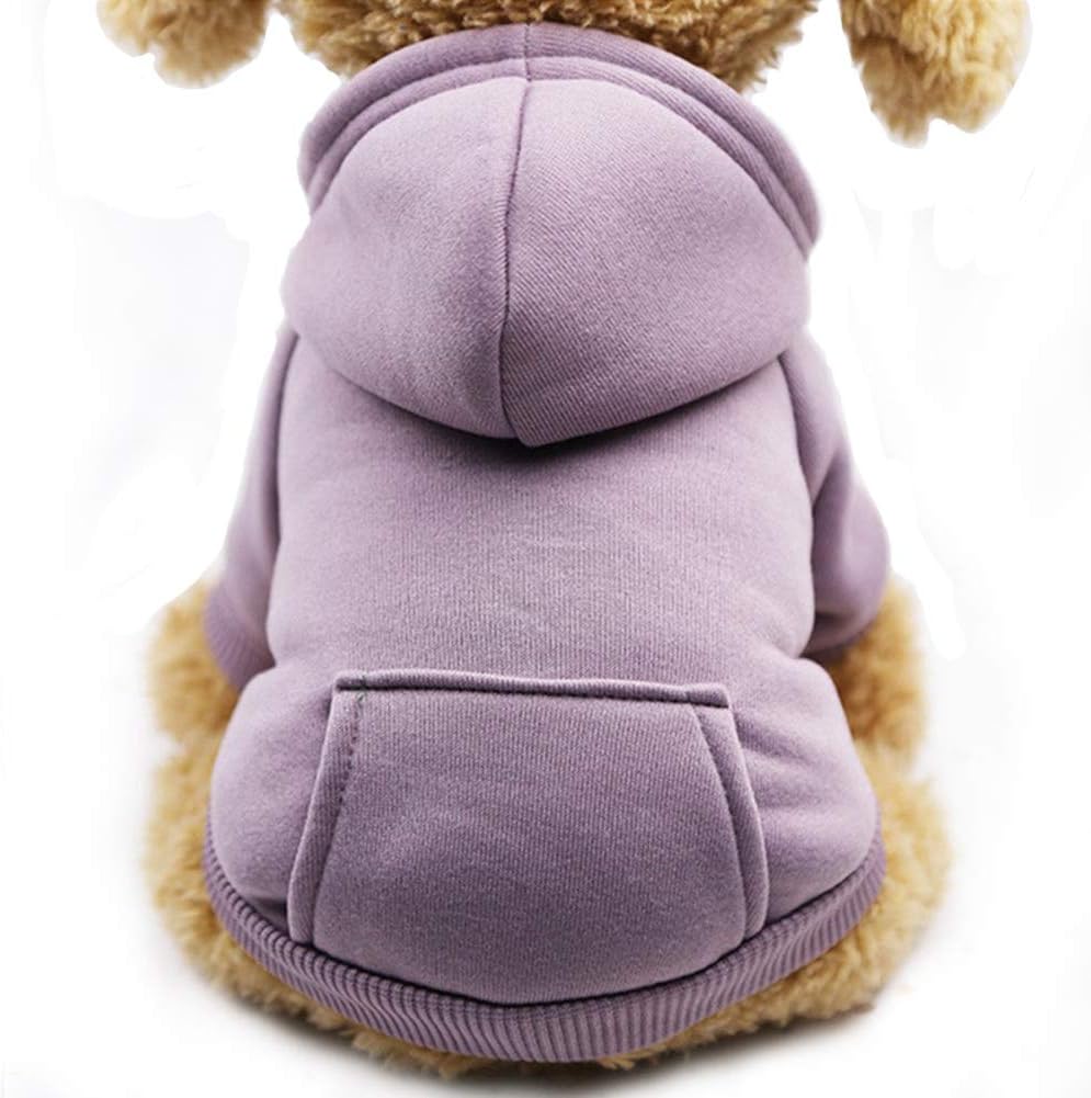 Tailcloset Fleece Dog Hoodie with Pocket Winter Warm Coat Small Dogs Cats Coffee XXS