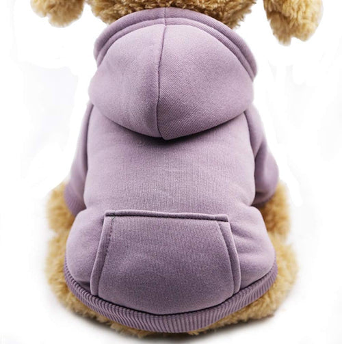 Tailcloset Fleece Dog Hoodie with Pocket Winter Warm Coat Small Dogs Cats Coffee XXS