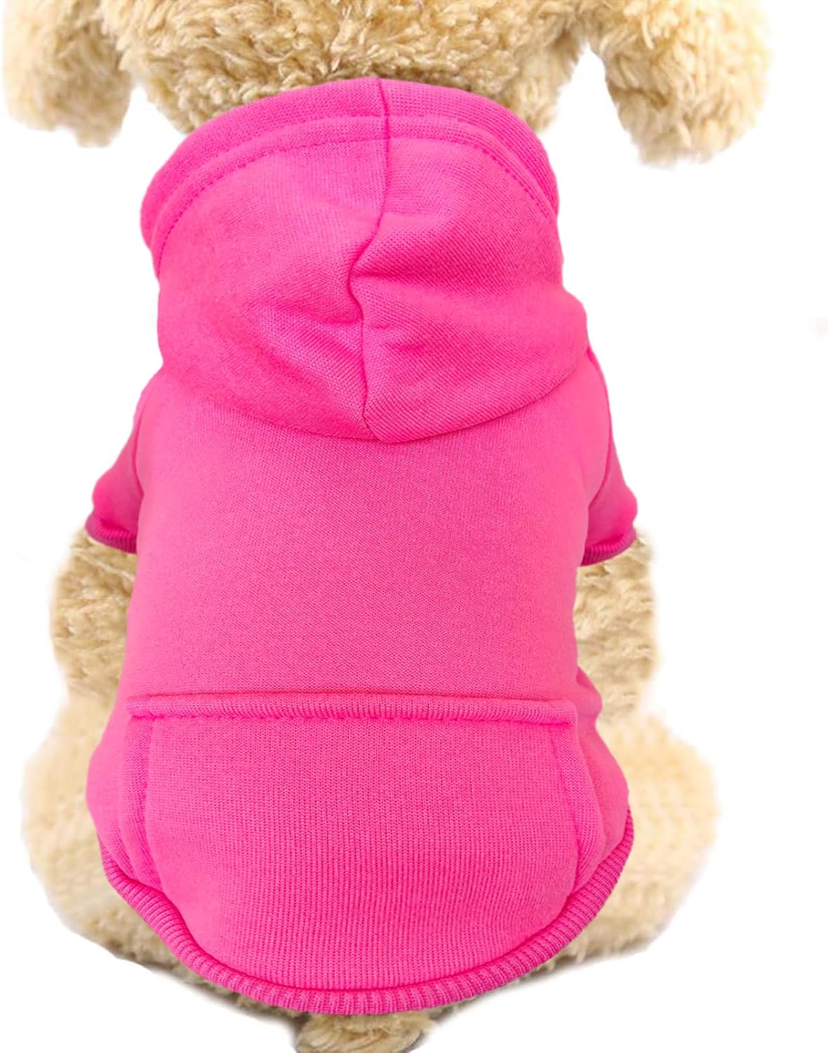 Tailcloset Fleece Dog Hoodie with Pocket Winter Warm Coat Small Dogs Cats Coffee XXS
