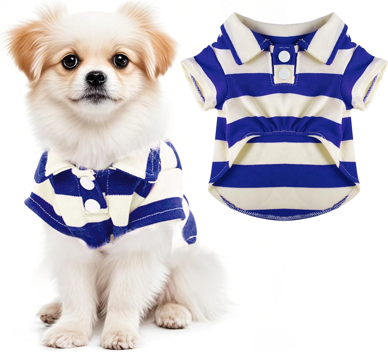 Tailcloset Pet Striped Collar Polo Shirt Button Up Small Medium Dogs Cats Green M