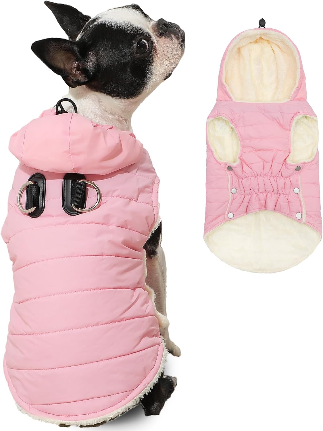 Tailcloset Fleece Lined Warm Dog Hoodie Winter Jacket Small Dogs Red XS