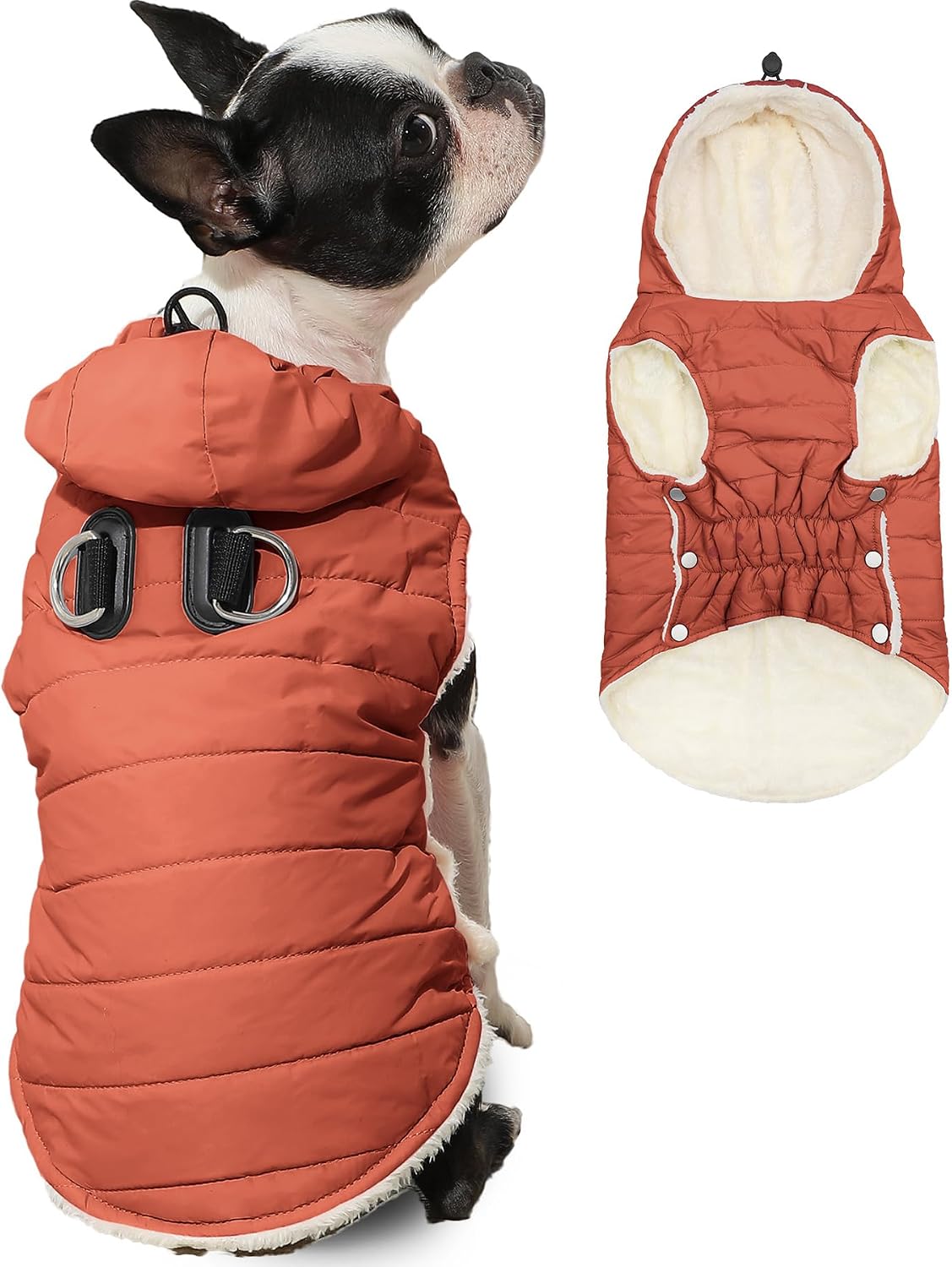 Tailcloset Fleece Lined Warm Dog Hoodie Winter Jacket Small Dogs Red XS