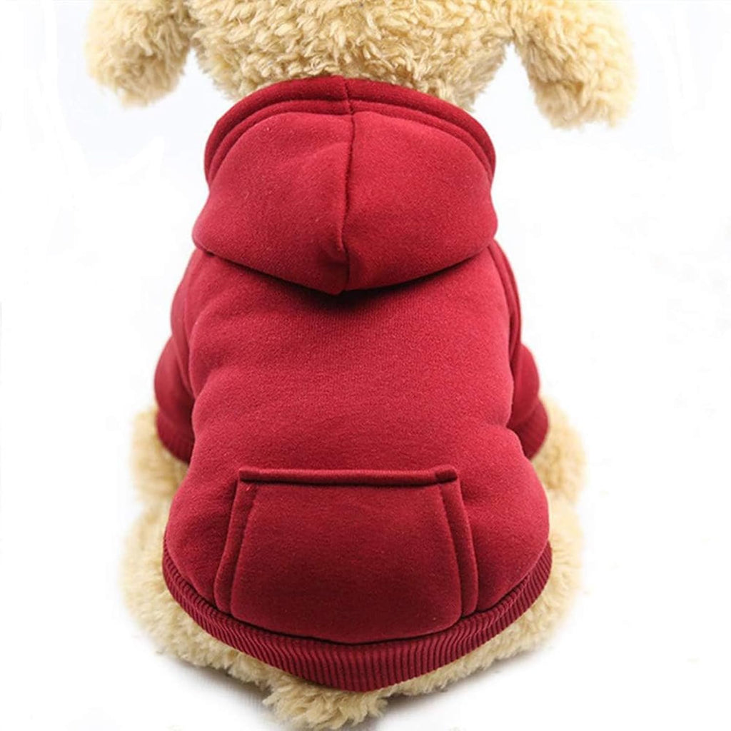 Tailcloset Fleece Dog Hoodie with Pocket Winter Warm Coat Small Dogs Cats Coffee XXS