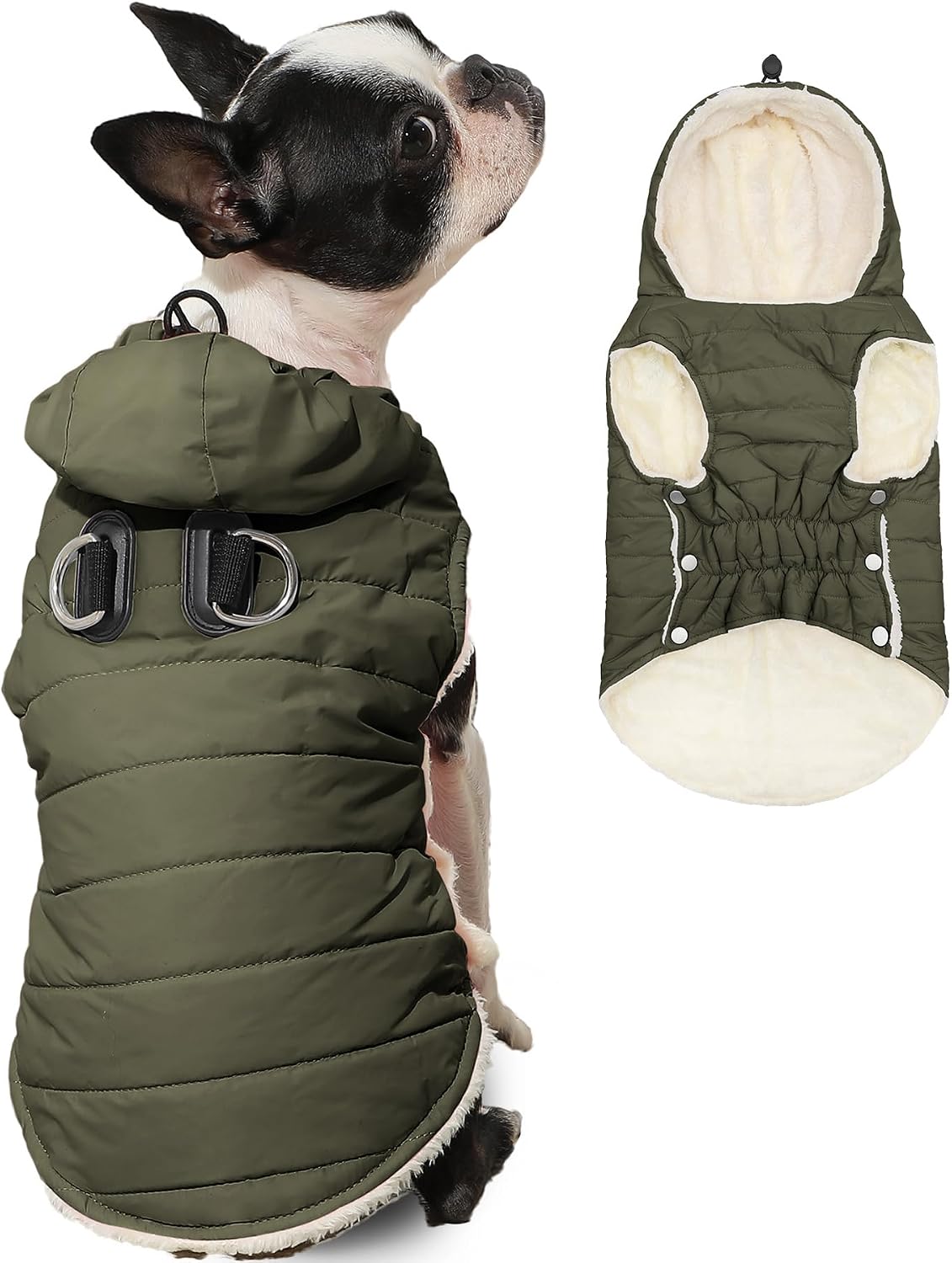 Tailcloset Fleece Lined Warm Dog Hoodie Winter Jacket Small Dogs Red XS