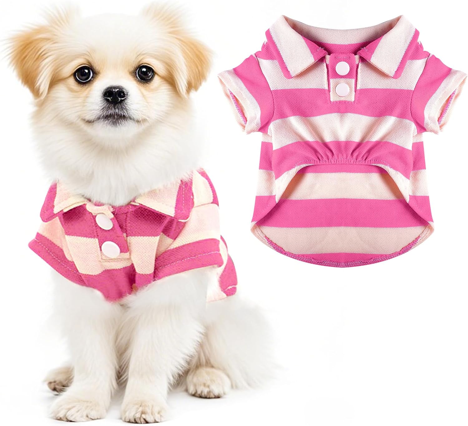 Tailcloset Pet Striped Collar Polo Shirt Button Up Small Medium Dogs Cats Green M