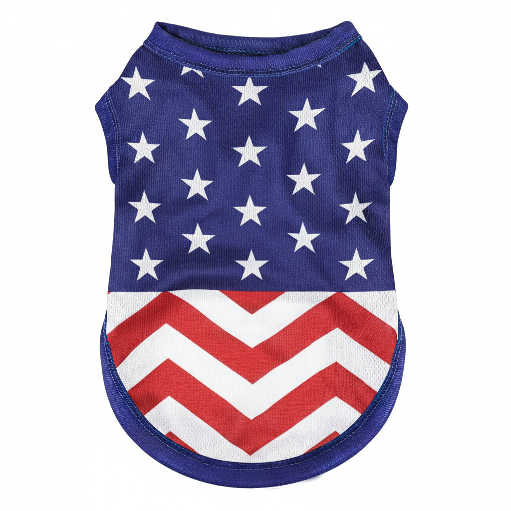 Tailcloset American Flag Dog Vest Shirt Tank Top Independence Day Blue M