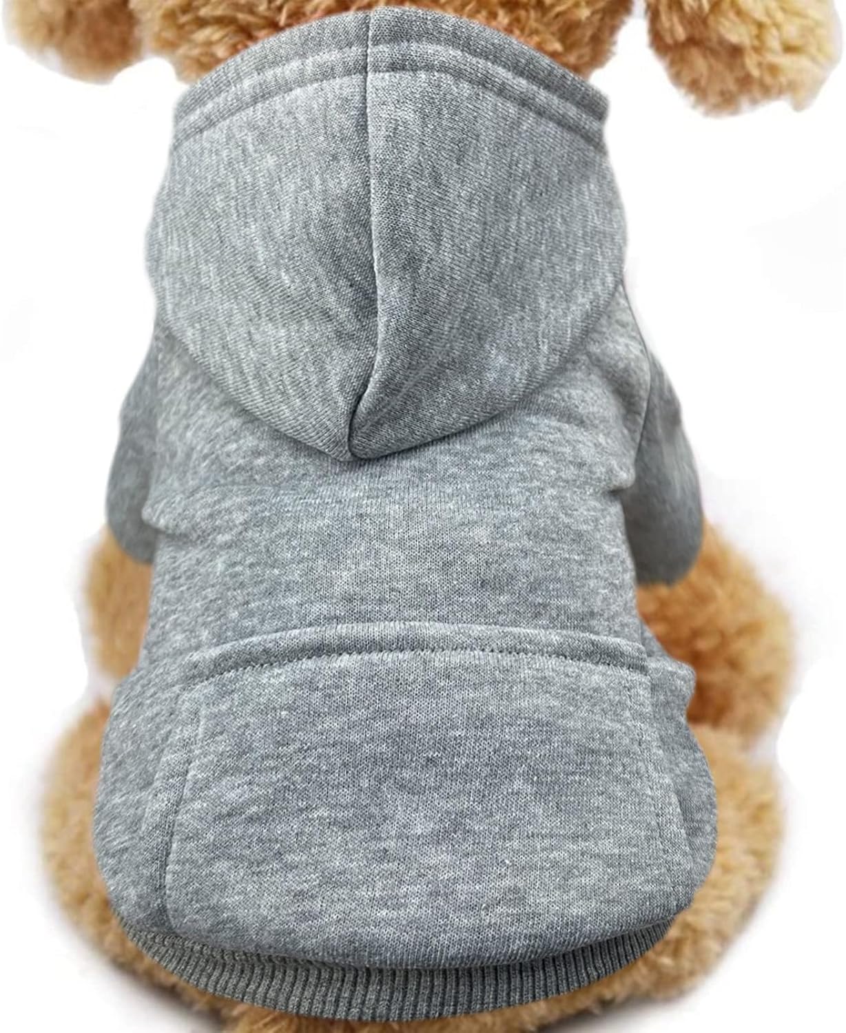 Tailcloset Fleece Dog Hoodie with Pocket Winter Warm Coat Small Dogs Cats Coffee XXS