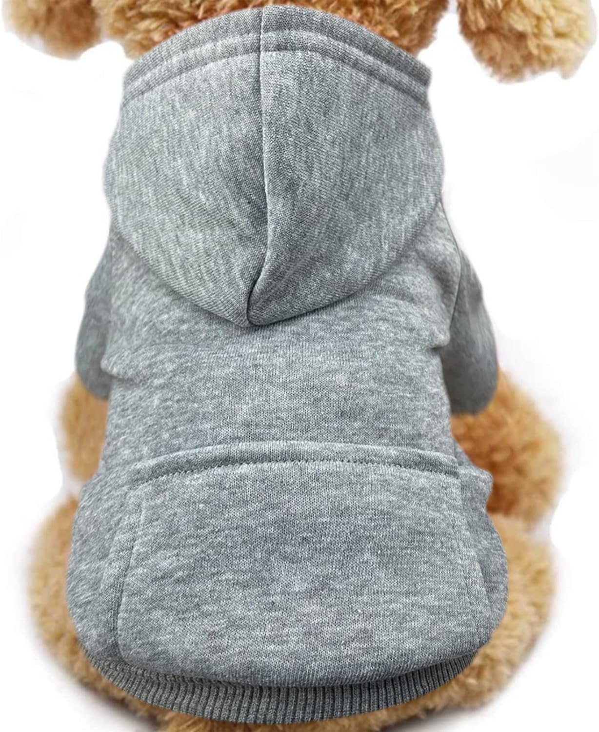 Tailcloset Fleece Dog Hoodie with Pocket Winter Warm Coat Small Dogs Cats Coffee XXS